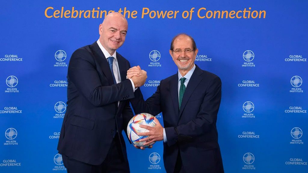 Algorand FIFA 2022 FIFA President Gianni Infantino and Algorand founder Silvio Micali